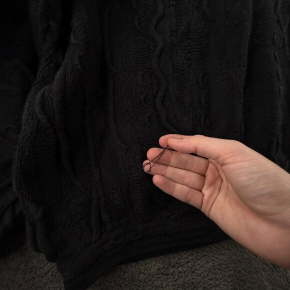 COOGI Australia 5XL Sweater Knit Intricate Black Cotton Pullover Crop Short - Picture 9 of 12